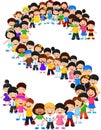 Little kids form alphabet S Royalty Free Stock Photo