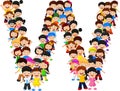 Little kids form alphabet W Royalty Free Stock Photo