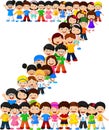 Little kids form alphabet Z Royalty Free Stock Photo