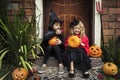 Little kids at a Halloween party Royalty Free Stock Photo