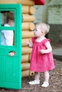 Little kids playing outdoors Royalty Free Stock Photo