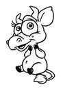 Little kind cow smile parody animal illustration outline Royalty Free Stock Photo