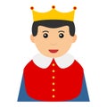 Little King Avatar Flat Icon Isolated on White