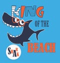 little king shark t shirt print vector art