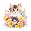 little kitten nestled in flowers book cover , generated by AI