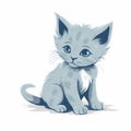 a little kitten sitting down with a sad look on its face and eyes, looking at the camera with a sad look on its face Royalty Free Stock Photo