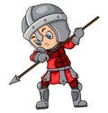 The little knight man with the strong armor and spear Royalty Free Stock Photo