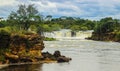 Little known beautiful.Ngonye Falls on the Zambezi River in Western Zambia near the city of Sioma