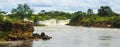Little known beautiful.Ngonye Falls on the Zambezi River in Western Zambia near the city of Sioma