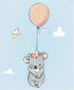 Little koala with balloon Royalty Free Stock Photo