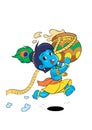 Little Krishna cartoon character running