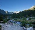 Little Lakes Valley Trail And Bear Creek Spire Royalty Free Stock Photo