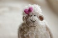 Little lamb soft toy with smile