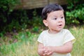 Little latin boy having bad mood. Royalty Free Stock Photo