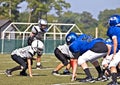 Little League Football Line of Scrimmage Royalty Free Stock Photo