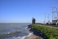 Little light house in the harbour of Volendam Royalty Free Stock Photo