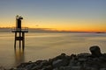 Little lighthouse after sunset Royalty Free Stock Photo