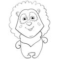 Baby animal lion. Cartoon vector illustration for children. Coloring page, Coloring book. Contour Royalty Free Stock Photo