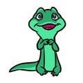 Little lizard cartoon illustration Royalty Free Stock Photo