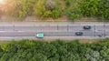 Little lorry and cars driving by the highway. Royalty Free Stock Photo