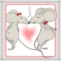 Little love mouse kissing