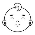 Little male baby head character