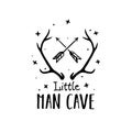 Little man cave scandinavian style hand drawn poster. Vector illustration. Royalty Free Stock Photo