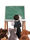Little Man Series: Lecture on Angles Royalty Free Stock Photo
