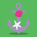 LITTLE MERMAID ANCHOR PURPLE 07 Royalty Free Stock Photo