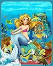 The Little Mermaid - The princesses - castles - knights and fairies - Beautiful Manga Girl - illustration for the children