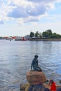 Little Mermaid statue Copenhagen waterfront Denmark Royalty Free Stock Photo