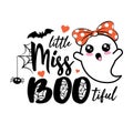 Little miss BOOtiful. Happy Halloween illustration. Royalty Free Stock Photo