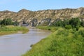 Little Missouri river scenic view in Medora, North Dakota Royalty Free Stock Photo