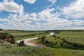 Little Missouri River Snakes Through Prairie Royalty Free Stock Photo