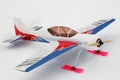 Little model of radio-controlled airplane stands Royalty Free Stock Photo