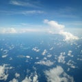 A little moment of taking pictures of clouds when you first got on an airplane Royalty Free Stock Photo