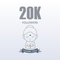 Little Monk showing gratitude for 20k followers on social media