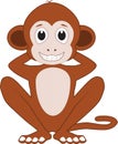 Cartoon of a little monkey laughing Royalty Free Stock Photo