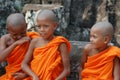 Little monks in Cambodia Royalty Free Stock Photo