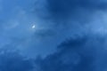 Little moon in the big clouds Royalty Free Stock Photo