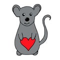 Little Mouse with big heart Royalty Free Stock Photo