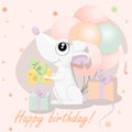 Little mouse with birthday presents Royalty Free Stock Photo