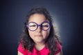 Little myopic girl Royalty Free Stock Photo