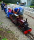 Little Narrow Gauge Steam Train with passengers