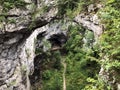 Little Natural Bridge in the valley of the river Rak or Mali naravni most, Cerknica - Notranjska Regional Park, Slovenia Royalty Free Stock Photo