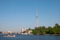 Little Nevka River and TV tower. St Petersburg. Russia Royalty Free Stock Photo