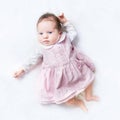 Little newborn baby girl wearing her first dress Royalty Free Stock Photo