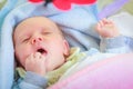 Little newborn baby sleeping calmly in blanket Royalty Free Stock Photo