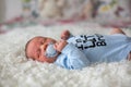 Little newborn baby sleeping, baby with scin rash Royalty Free Stock Photo