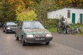 Old compact car Skoda Favorit at a car show Royalty Free Stock Photo